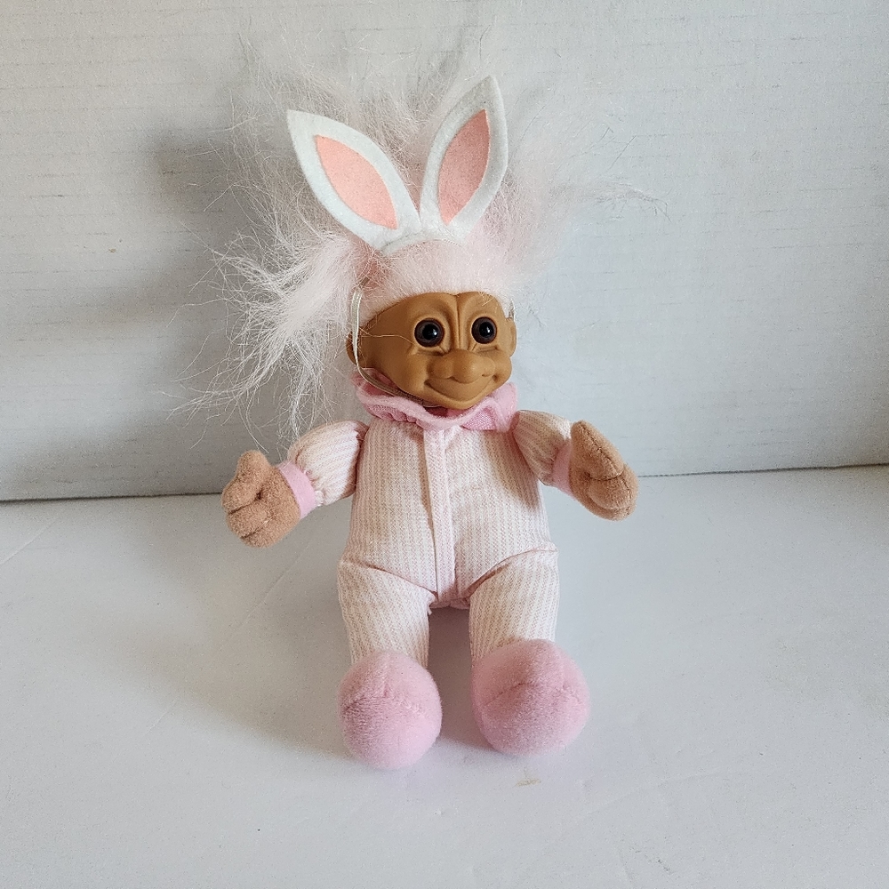 Vintage 1980s Official Russ Troll Small Doll, Easter Exclusive